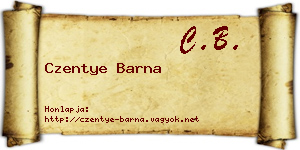 Czentye Barna névjegykártya